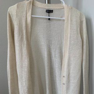 Express White/Creme Cardigan with buttons
